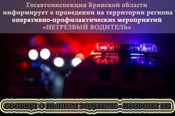 Госавтоинспекция Новозыбкова напоминает о проведении на территории обслуживания ОПМ «Нетрезвый водитель»