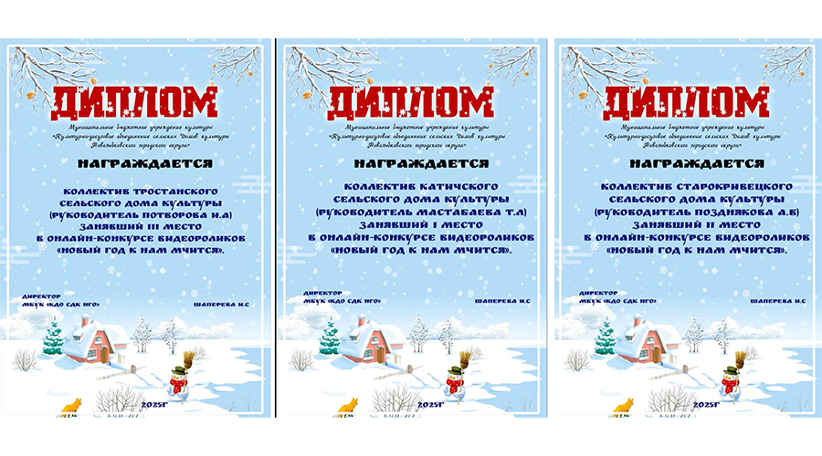 В СДК Новозыбковского городского округа определили победителей новогоднего конкурса видеороликов