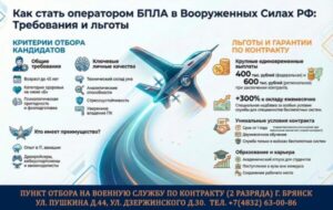 Пункт отбора на военную службу по контракту г. Брянска приглашает на службу в ВС РФ oператoра БПЛА